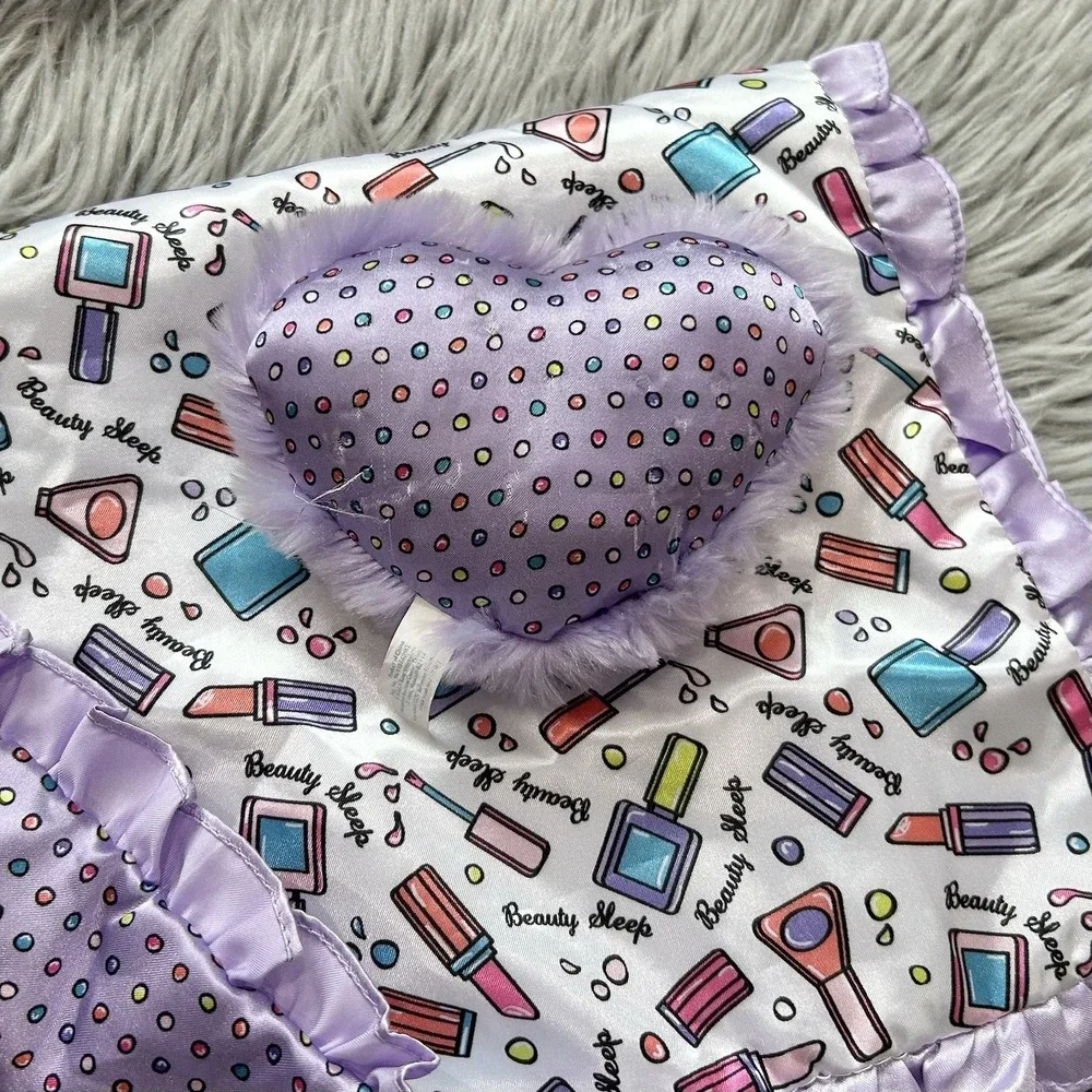 Build A Bear‎ Silk Comforter Blanket & Pillow Set Beauty And Makeup Themed Set